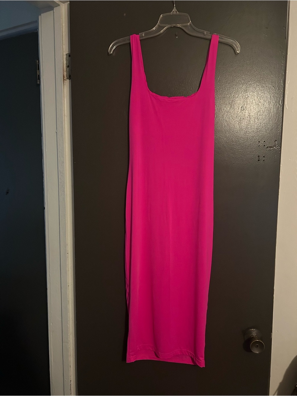 Hot Pink Scoop Neck Tank Dress
